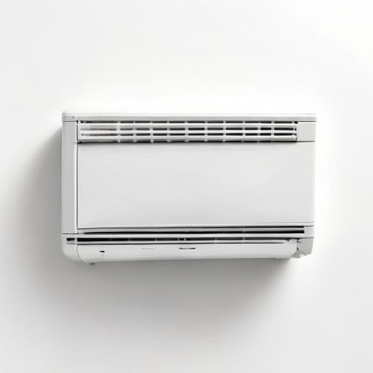Small slim white BreezeLine window air conditioner unit