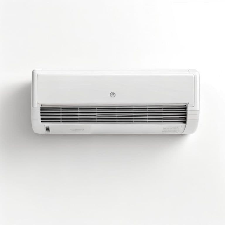 White BreezeLine window air conditioner unit with front grille